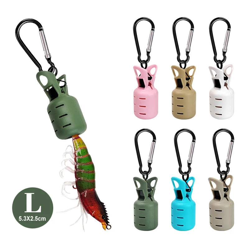 L+M Size Squid Jig Protector Set Octopus Egi Hook Cover Cuttlefish Umbrella Lure Cap Wood Shrimp Bait Tackle with Carabiner