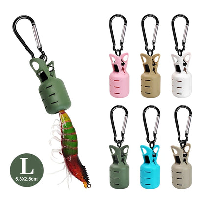L+M Size Squid Jig Protector Set Octopus Egi Hook Cover Cuttlefish Umbrella Lure Cap Wood Shrimp Bait Tackle with Carabiner