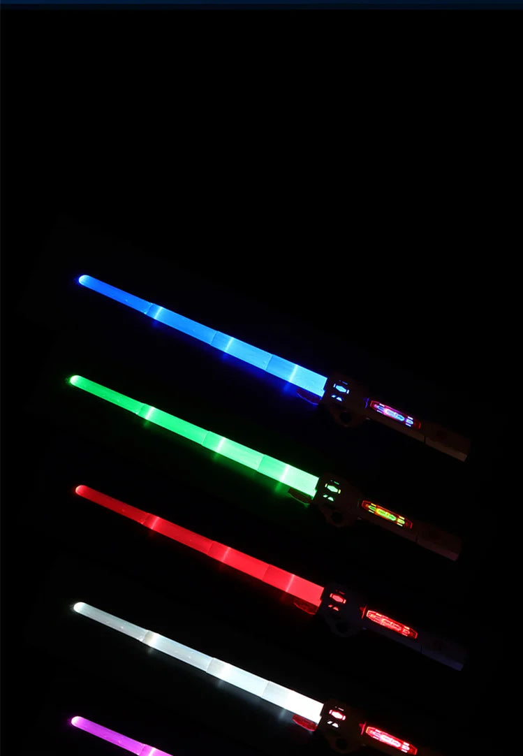 Lightsaber Children's Toy Laser Sword Star 2 in 1 Flash Stick Fluorescent Stick hair Light Saber Children's Toy Sword RGB  Light