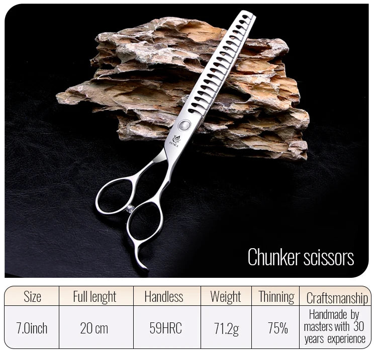 Fenice 6//6.5/7/7.5 Inch Professional Pet Dogs Grooming Scissors Set Straight&Curved &Thinner&Chunker Shear Scissors