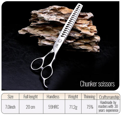 Fenice 6//6.5/7/7.5 Inch Professional Pet Dogs Grooming Scissors Set Straight&Curved &Thinner&Chunker Shear Scissors