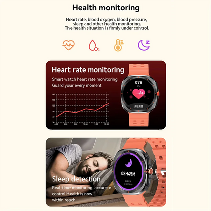 G.L Wear 2025 New Smartwatch for Men Heart Rate Monitoring Bluetooth Calling Fitness Tracking Pedometer Men's Smartwatch