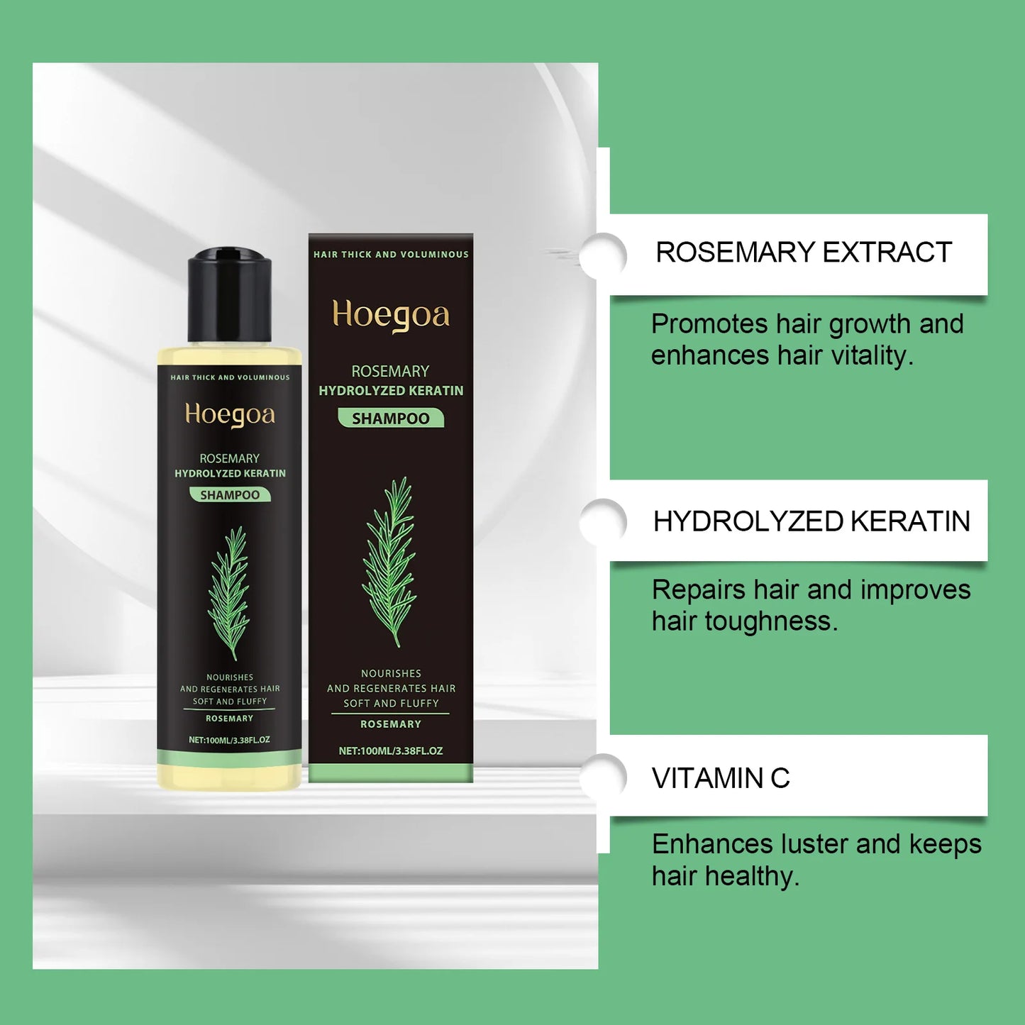 Natural Rosemary Hair Shampoo Reduce Hair Loss Clean Dandruff Nourish Moisturize Scalp Improve Hair Quality Hair Care Product
