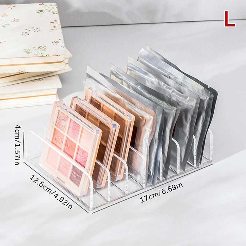 Makeup Organizer Desktop Multi-cell Display Box Makeup Blush Cosmetics Shelf 7-compartment Plastic Eye Shadow Tray Storage Box