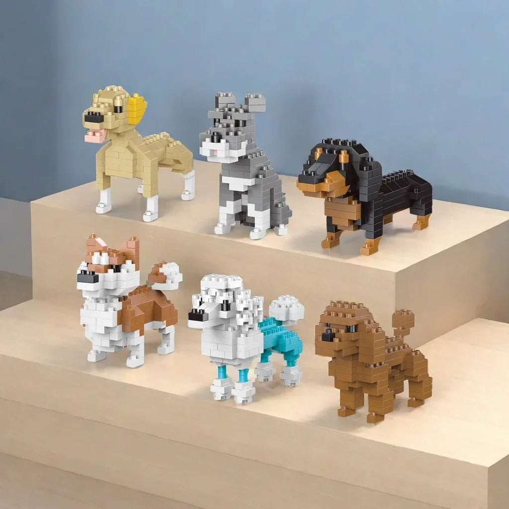Knew Built Super Mini Dogs Dachshund Building Blocks Toys Kit: Corgi, Poodle & Entry-level Learning, Interactive Playtime, Gift