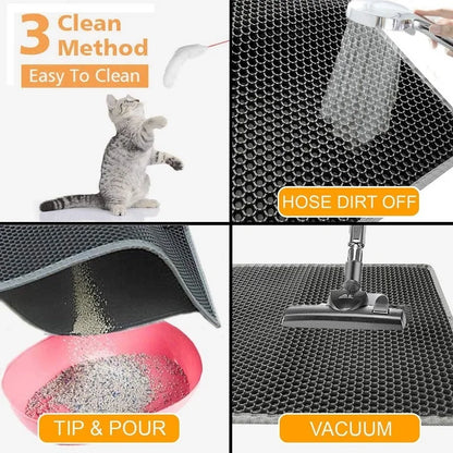 Cat Litter Mat Double Layer Pet Litter Box Waterproof Pet Mat Non-slip Sand Cat Pad Washable Bed Mat Clean Pad Products