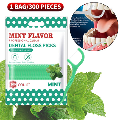 Smooth Mint Floss Stick - Cleaning interdental care for oral health, suitable for daily cleaning of food residue between teeth