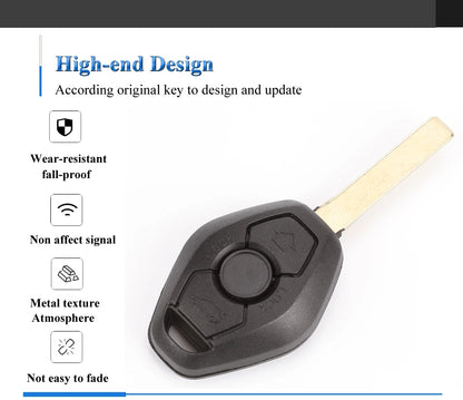 jingyuqin EWS Sytem Car Remote Key for BMW E38 E39 E46 X3 X5 Z3 Z4 1/3/5/7 Series 315/433MHz ID44 Chip Keyless Entry Transmitter