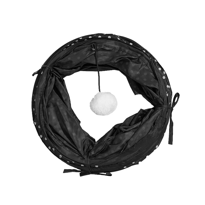 CAWAYI KENNEL Pet Cat Tunnel S-shape Collapsible Hole Indoor Outdoor Tube Kitty Tunnel Cat Pet Toy Space-Saving Cat Training Toy