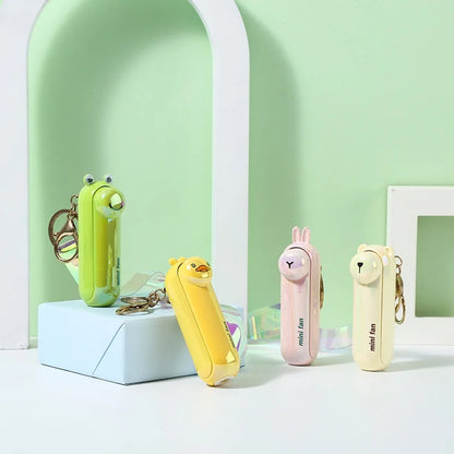 Cute Mini Fan Kipas Portable Hand Fold Bedside Office USB Charge Battery Table Desk Cooling