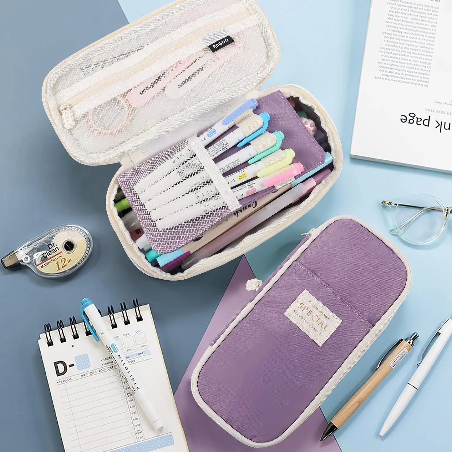 Kawaii Pencil Cases Large Capacity Pencil Bag Pouch Holder Box for Girls Office Students Organizer School Stationery Supplies