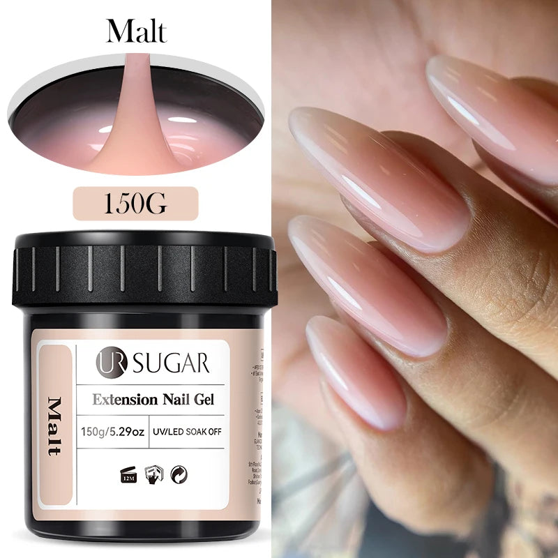 UR SUGAR 150g Transparent Nail Extension Gel Jelly White Light Pink Acrylic French Nail Art UV LED Gel Semi Permanent Manicure