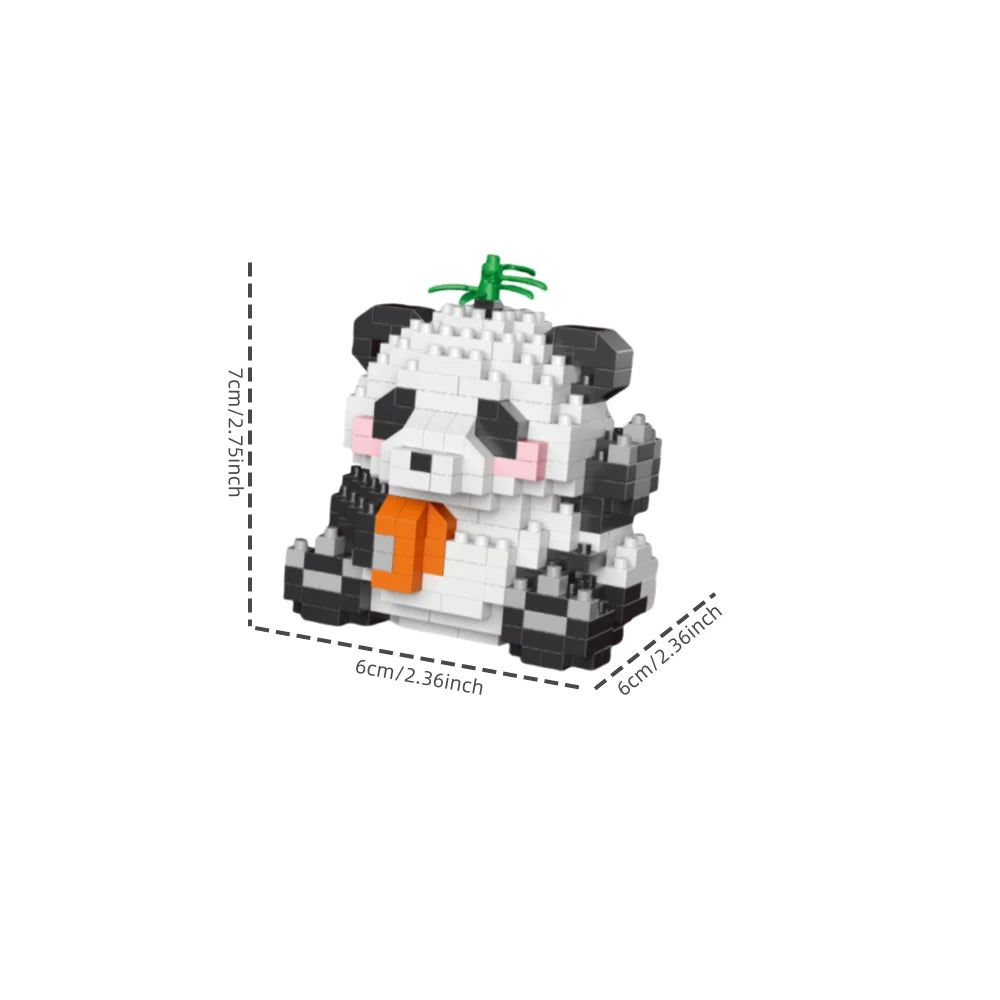 Knew Built Adorable Panda Micro Mini Building Blocks: Five Lovable Shapes, with Charming Apple and Bamboo Perfect Playmate Toys