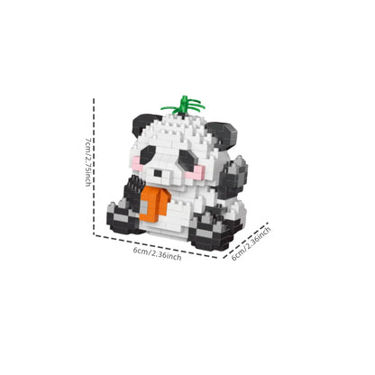 Knew Built Adorable Panda Micro Mini Building Blocks: Five Lovable Shapes, with Charming Apple and Bamboo Perfect Playmate Toys