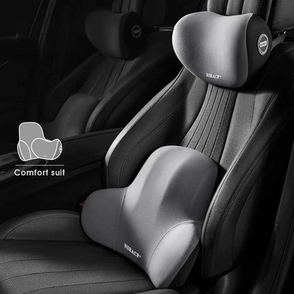 Car Memory Foam Lumbar Support Cushion, Polyester Fabric, Anti-Slip, Washable, Ergonomic Design, Slow Rebound Memory Material