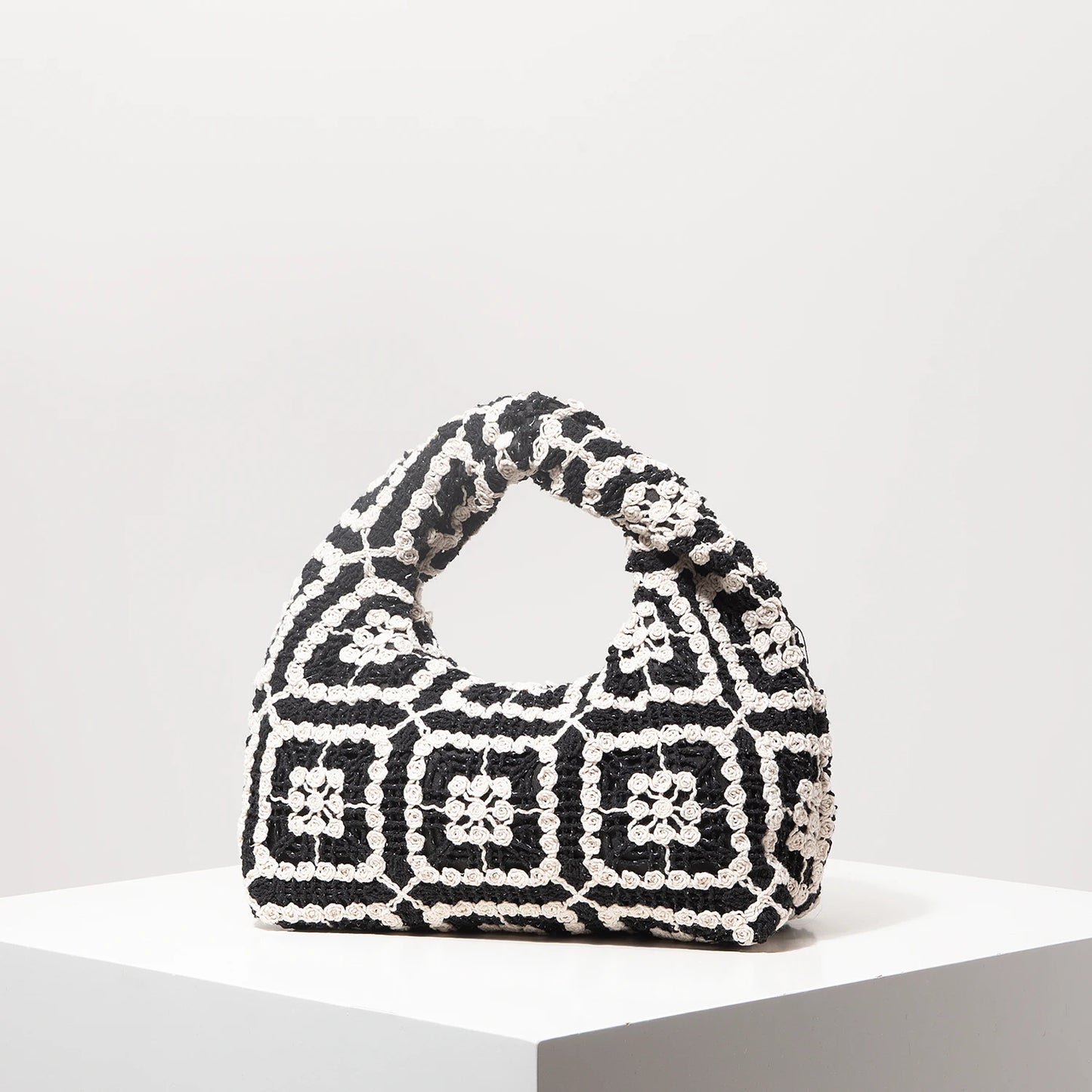 Pattern Hollow Woven Handbag，Bohemia Beach Bags for Women，Crochet Set，Beach Accessories Women，Travel Must Haves（Random Pattern）
