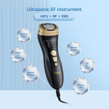 Mini HIFU Machine Ultrasonic RF EMS HIFU Facial Lifting Skin Tightening Device Face Chin Neck Eye Anti Wrinkle Massager Home Use