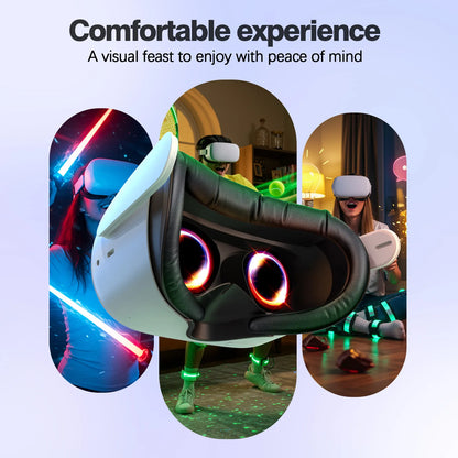 HUADAI design Face Cushion Pad Compatible with Quest 2/Quest 3/Quest 3S Accessories , with Glasses Spacer Air-Circulation Design