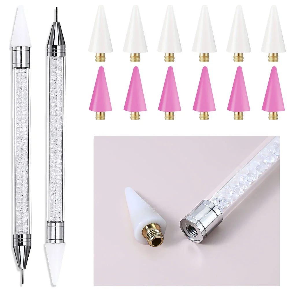 LINMANDA Rhinestone Dotting Tool Double Ended Rhinestone Dotting Crayon Rhinestone Application Tool Suitable for Home DIY