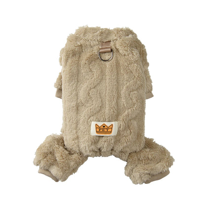 Soft Dog Clothes For Winter Warm Puppy Jumpsuit With D-ring Flannel Fleece Pets Sweater For Small Medium Dogs Yorkshire Pug Coat