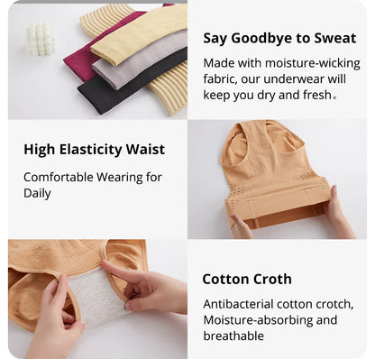 Flarixa High Waist Shaping Panties For Women Breathable Hollow Out Belly Tummy Control Brief Shapewear Body Shaper Underwear