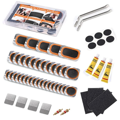 Bike Tire Repair Kit with Vulcanizing Glue Patches Bicycle Tube Puncture Set for Mountain Road Cycling Bike Accessories