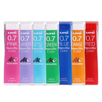1pcs Japan UNI Color Lead 0.7mm Erasable Mechanical Pencil Refill Nano Dia 202NDC Non Breakable Cute School Art Supplies
