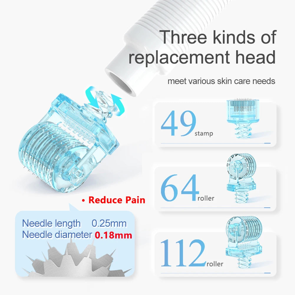 3in1 S1 Derma Roller Stamp Microneedle Dermastamp 49pin 64pin 112pin Replace Head Cartridge Tips Needle Beauty Skin Care 0.2mm
