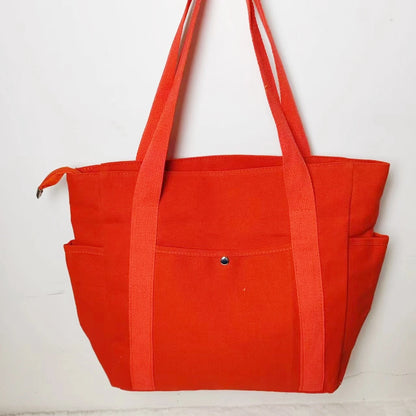 Large Capacity Canvas Solid Letter Tote Bag Versatile Handbag for Commuter Work Student Class Underarm Women's Bag shopping bag