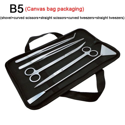 Aquarium Tools Set Scissor Tweezers Plants Wave Scissors Grass Stainless Cleaning Tools Fish Tank Shovels Aquarium Accessories
