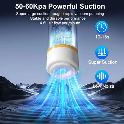 Vacuum Sealer Pump Electric Air Pump Rechargeable Automatic Sealing Machine with Reusable Vacuum Sealer Bags Food Packaging Bag