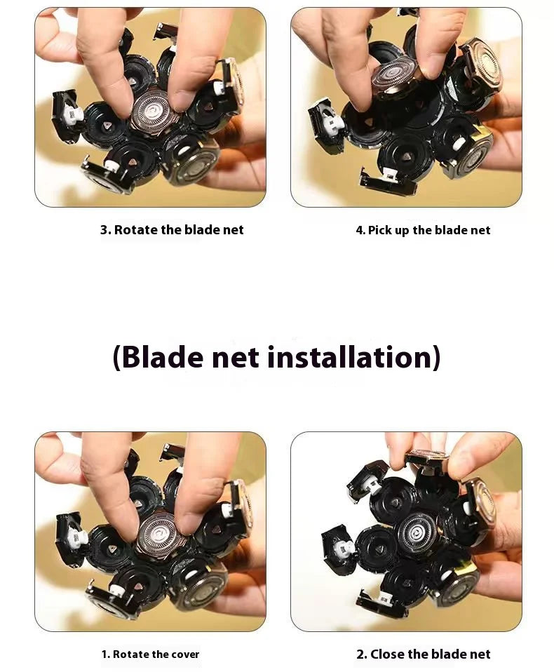 Mens 7 Blade Razor Replacement Shaving Heads Floating Washable Electric 7D Shavers Trimmers Kit Cutter Blades