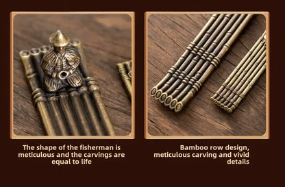 Creative Incense Holder Aromatherapy Ornament Incense Holder Boat Old Men Fishing Japanese Style Incense Stick Burner Home Decor