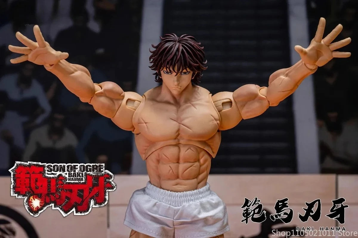 1/12 Scale Anime Baki Hanma Oni Action Figure Real Man Assembly Model Figurine Office Desktop Decoration Ornaments Boy'S Gifts