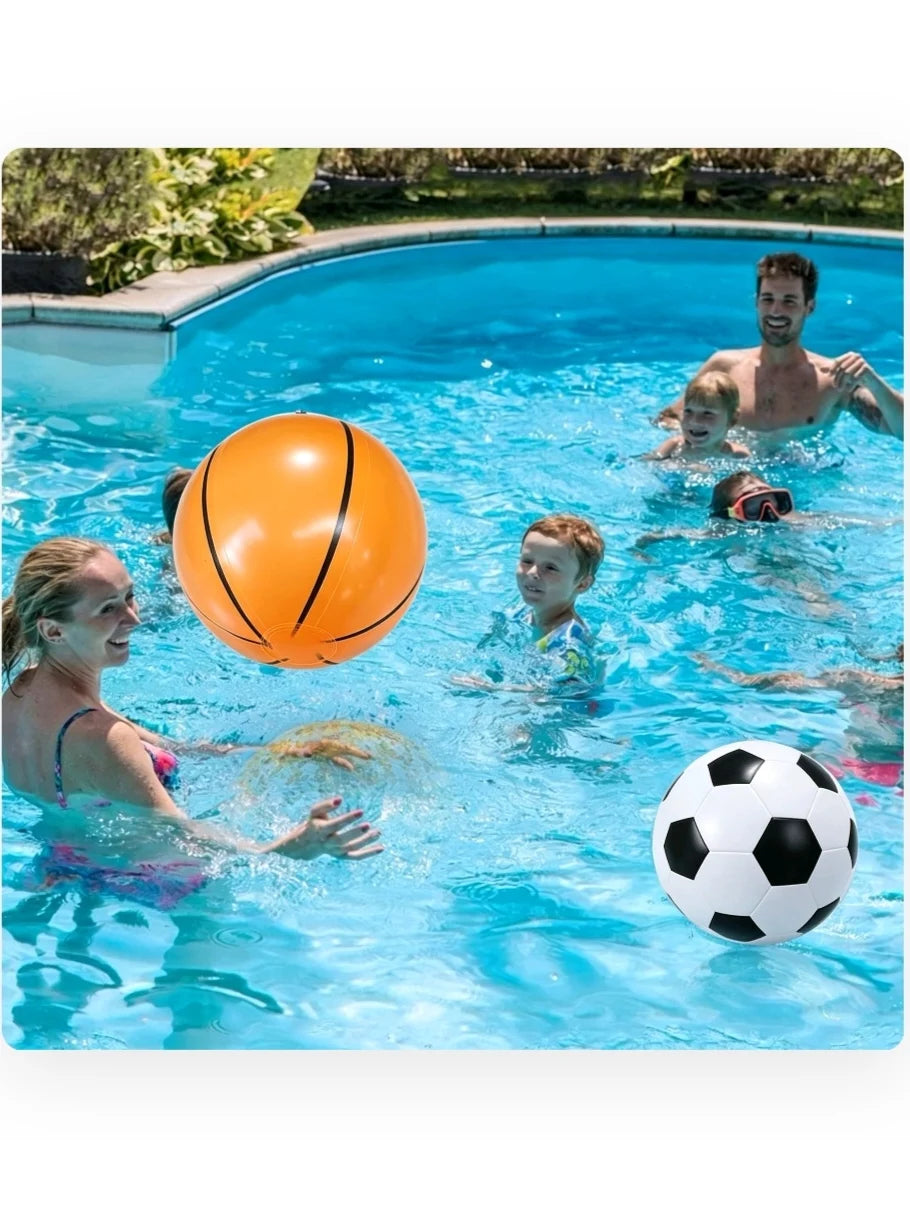 Thickened PVC Sports Print Inflatable Beach Ball Basketball  Football Pool Beach Party Leisure Water Play Inflatable Sphere