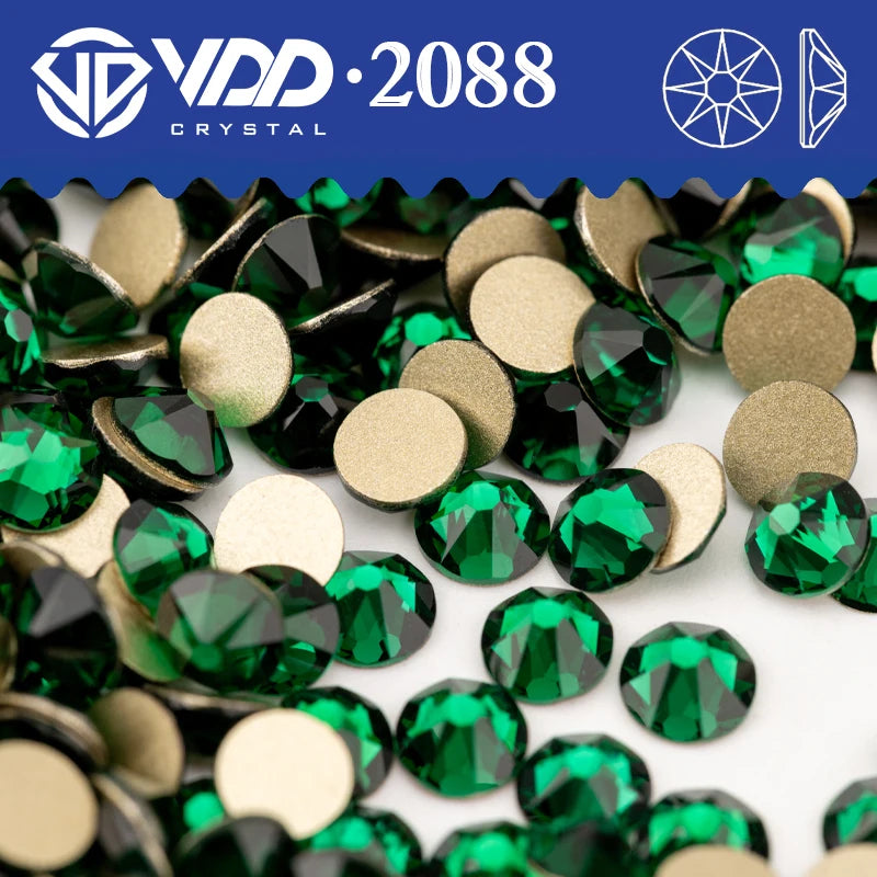 VDD SS16-SS30 High Quality AAAAA 2088 Rhinestones Crystal Flatback 8 Big 8 Small 16cut Stones For DIY Crafts Nail Art Decoration