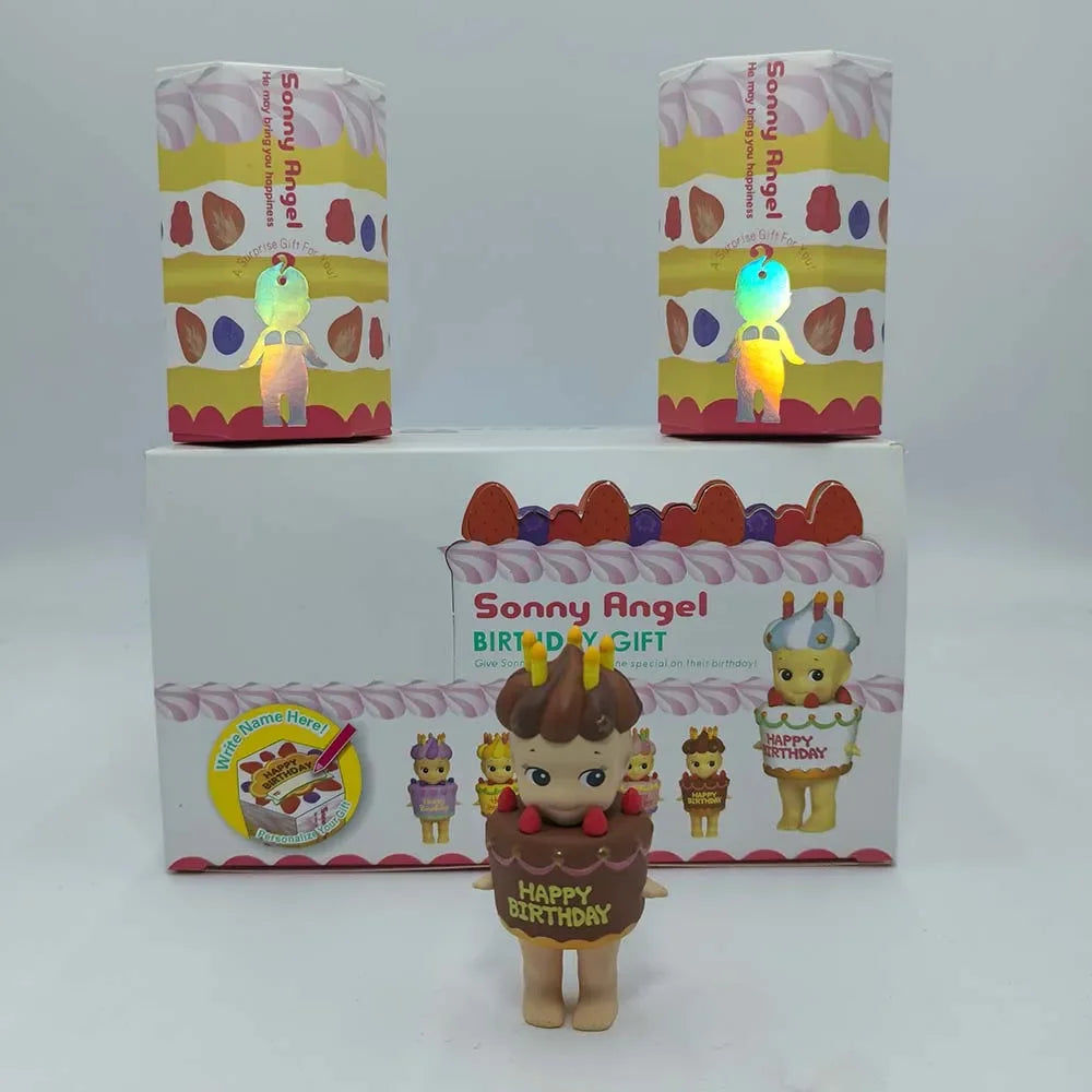 Sonny Angel Birthday Cake Series Mysterious Box Kawaii Surprise Box Anime Figures Ornaments Cartoon Model Doll Toy Gifts