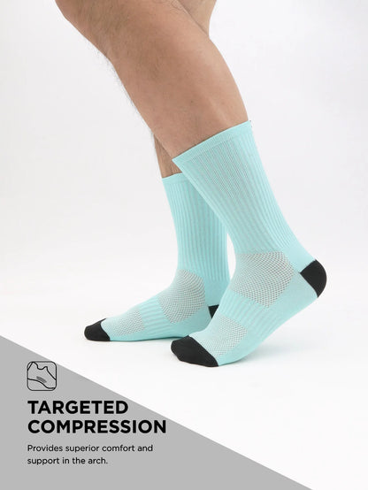 1 Pair Cycling Socks Compression Athletic Crew Running Socks Mens Womens Hiking Riding Bike Workout Climbing Sports
