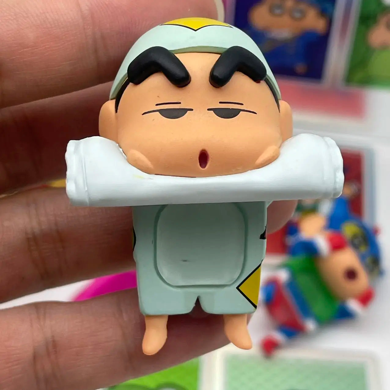 6pcs Anime Figure Xiaoxin Screen Lying Style Blind Box Kawaii Car Ornament Cartoon Figure Display Decor Craft Toys Festival Gift