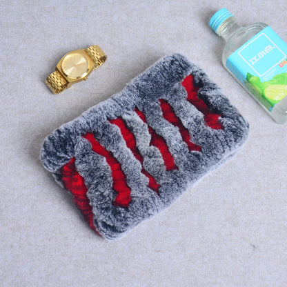 Women Handmade Stretch 100% Real Rabbit Fur Scarf Knit Genuine Rex Rabbit Fur Headbands Girls Natural Rabbit Fur Ring Scarves
