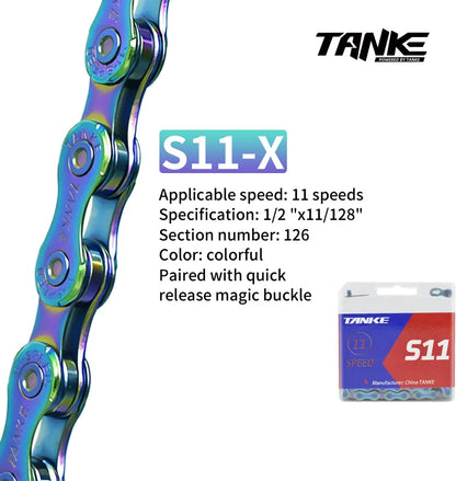 TANKE Bike Chain S8 S9 S10 S11 S12 MTB Road Bicycle Chains,Variable Speed Chain 116/126L High Quality Current Cycling Accessorie
