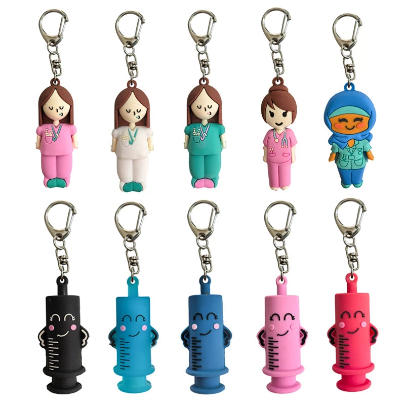 New Syringe-Shaped Ampoule Bottle Opener Keychain Rubber Cutter Aid Medication Vial Breaker Tool For Home Nurses And Doctors