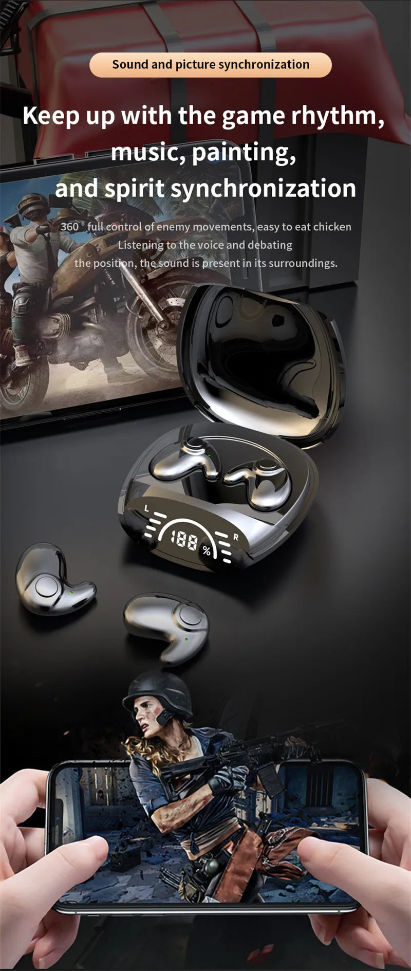 Invisible Sleep Earbuds Mini Wireless Earphones Bluetooth 5.3 Headphones HiFi Stereo Sports Noise Reduction Headsets for XIAOMI