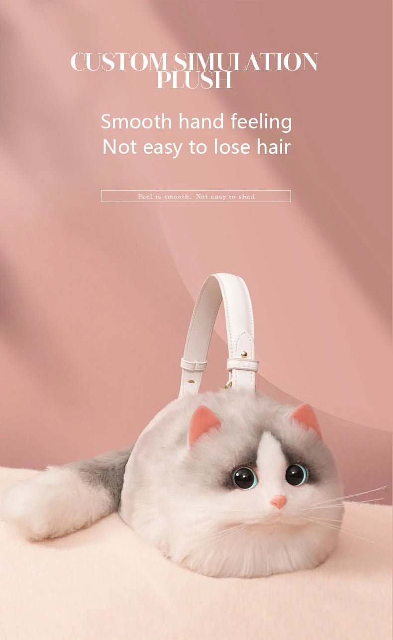 New Cute Popular Cat Small Bag Smooth Hand Feeling Not Easy To Lose Hair Hundred Mobile Phone Net Red Chain Crossbody Bag