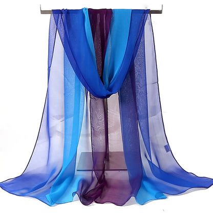 Fashion Four Seasons Women Plain Color Thin Soft Beach Thin Silky Georgette Scarf Shawls Long Wraps Beach Sunscreen Hijab