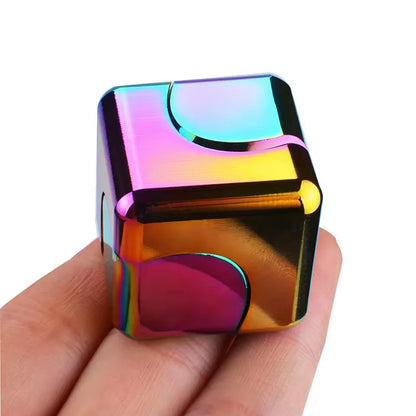 Metal Cube Spinner Fidget Toy Fingertips 3D Puzzle Gyro Gear Sensory Anti Stress Relief Educational Games for  Adults