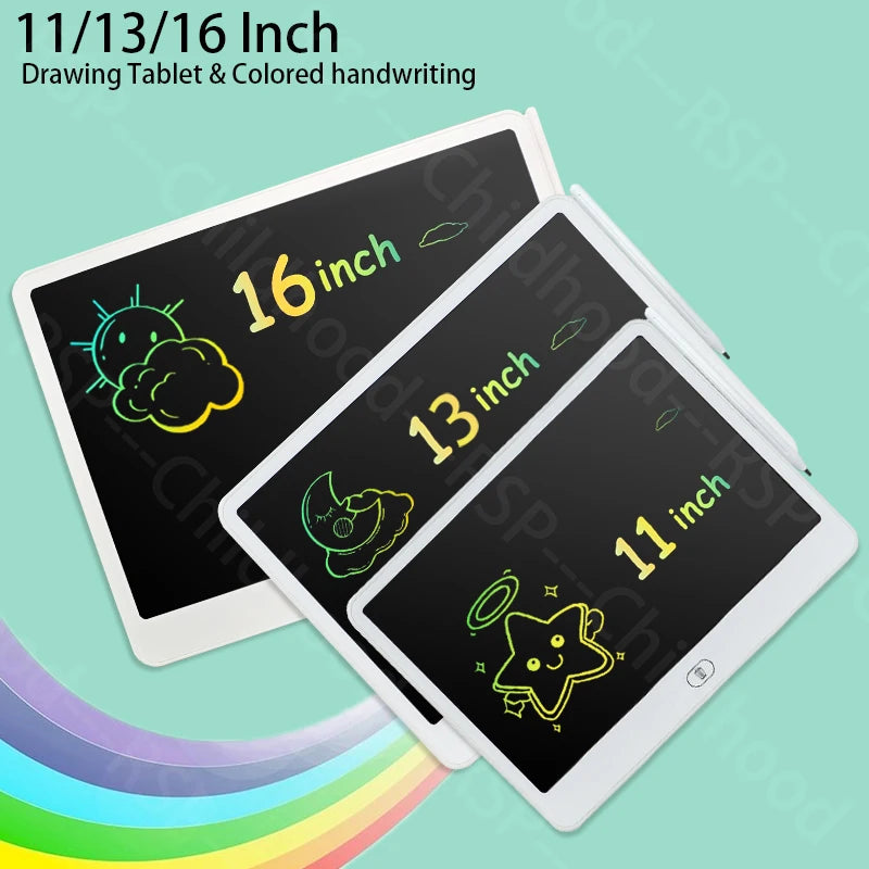 16/13/11 Inch LCD Writing Board Drawing tablet Kids Writing Painting Children Educational Toys for 3 4 5 6 7 8 Years Girls Boys