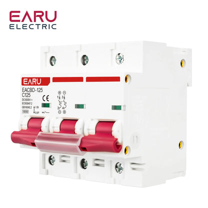 DC 1000V 1P 2P 3P 4P Solar Mini Circuit Breaker Overload Protection Switch6A~63A/80A 100A 125A MCB for Photovoltaic PV System