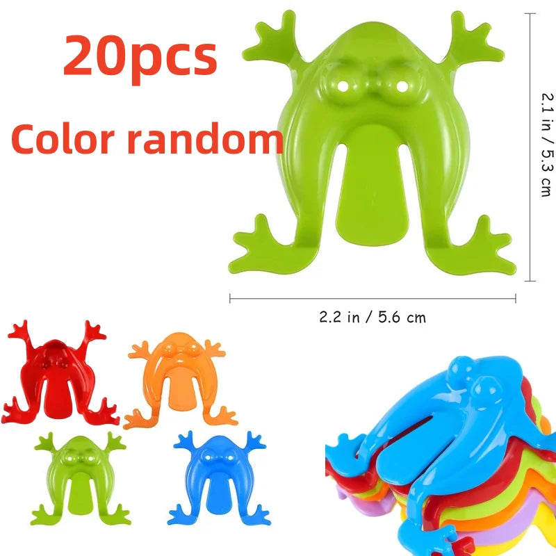 20pcs Jumping Plastic Frog Bounce Fidget Classic Toy Stress Relief Toy Birthday，Family Party Game Toy Discounts Prizes