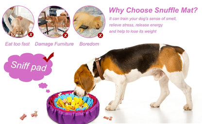 Pet Snuffle Mat for Dogs, Interactive Feed Game for Boredom, Encourages Natural Foraging Skills for Cats Dogs Bowl Travel Use